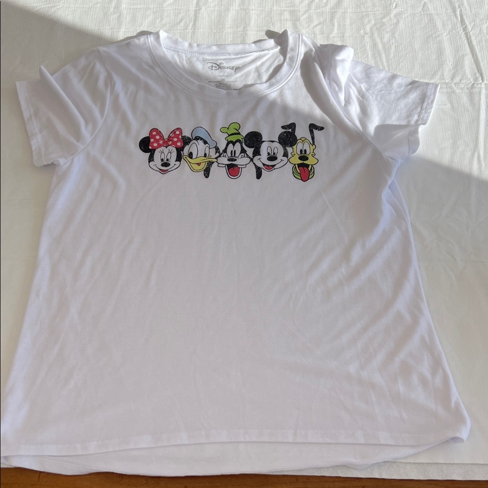 Disney White Tee with Classic Character Faces